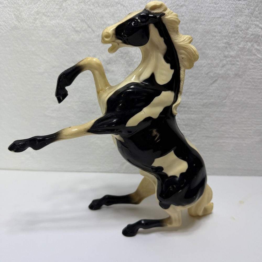 VTG Hartland Plastics Rearing Black White Pinto Mustang Horse 1950s-60s Stallion